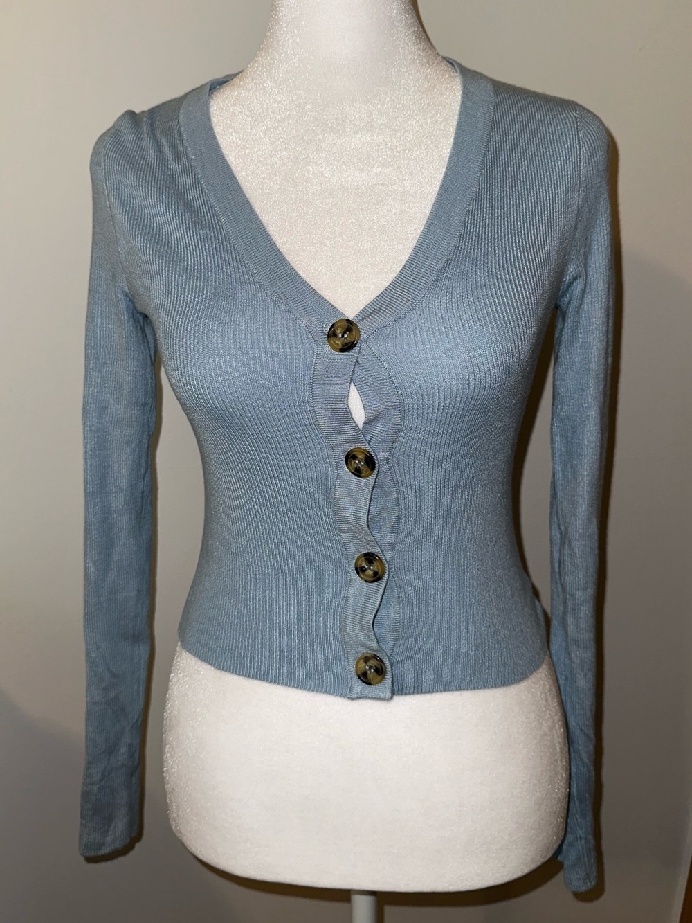 Dolls Light Blue Button-Front Cardigan Sweater - Picture 2 of 5